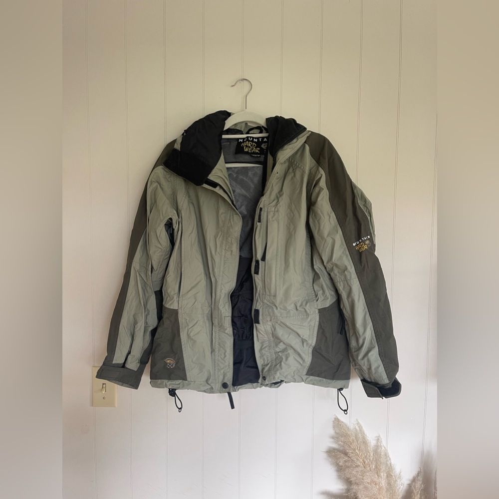 Mountain Hardwear Conduit Hooded Coat Men’s Tan Jacket Full Zip Ski Snow